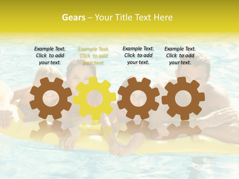 Pool Exterior Air Matress PowerPoint Template