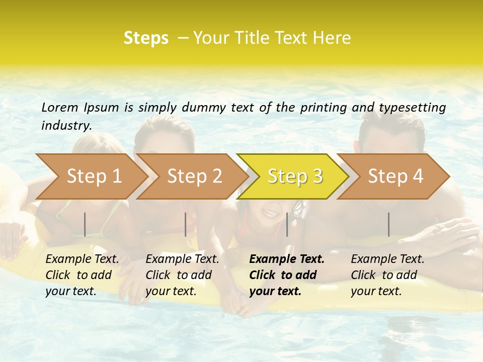 Pool Exterior Air Matress PowerPoint Template