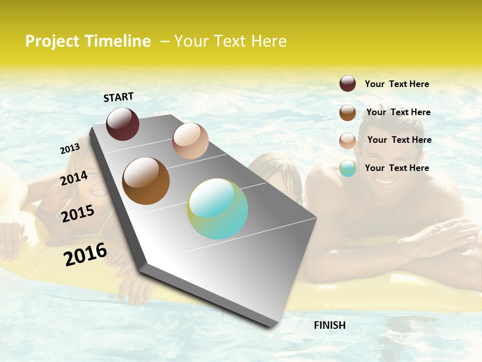 Pool Exterior Air Matress PowerPoint Template