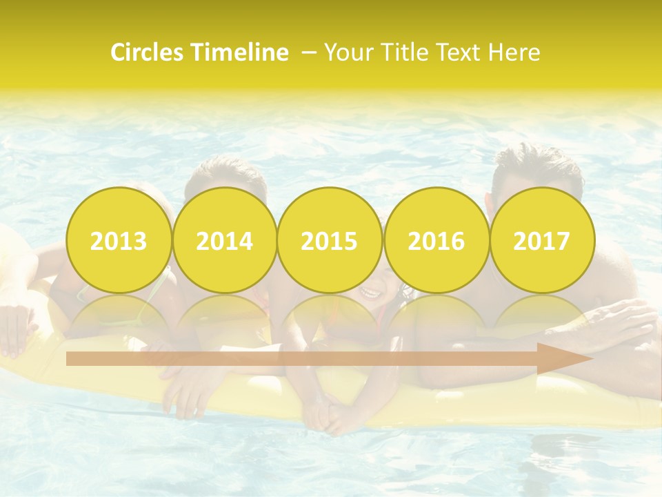 Pool Exterior Air Matress PowerPoint Template