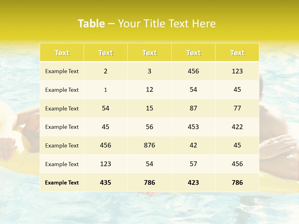 Pool Exterior Air Matress PowerPoint Template