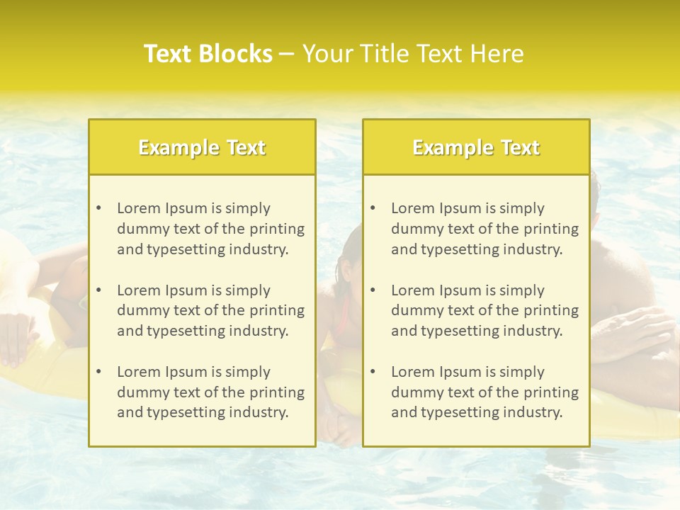 Pool Exterior Air Matress PowerPoint Template