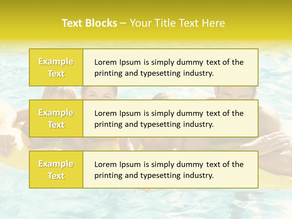 Pool Exterior Air Matress PowerPoint Template