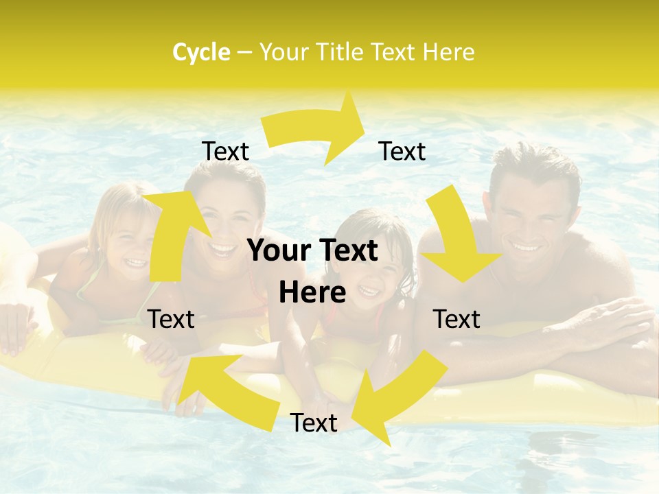 Pool Exterior Air Matress PowerPoint Template