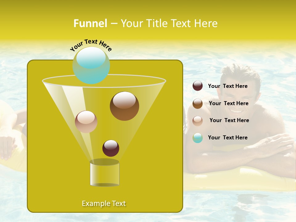 Pool Exterior Air Matress PowerPoint Template