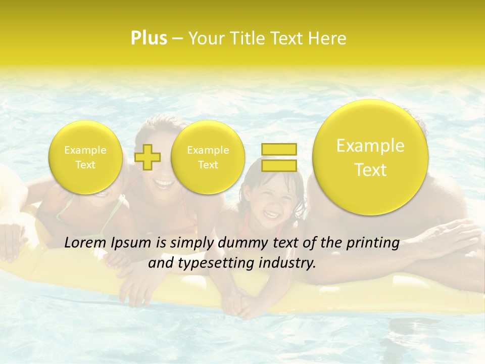 Pool Exterior Air Matress PowerPoint Template