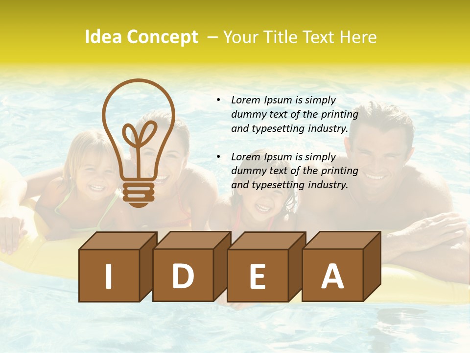Pool Exterior Air Matress PowerPoint Template