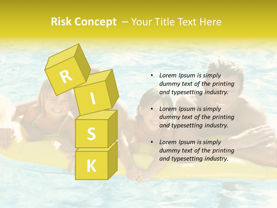 Pool Exterior Air Matress PowerPoint Template