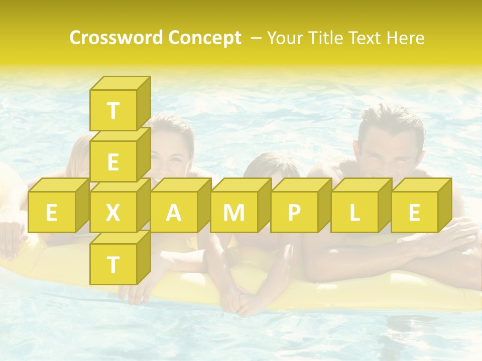 Pool Exterior Air Matress PowerPoint Template