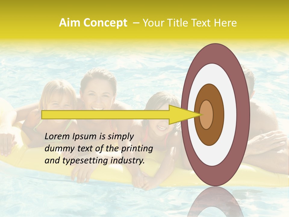 Pool Exterior Air Matress PowerPoint Template