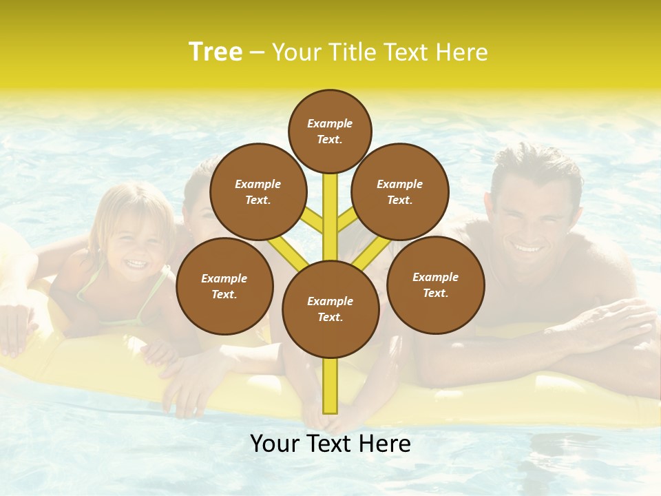 Pool Exterior Air Matress PowerPoint Template