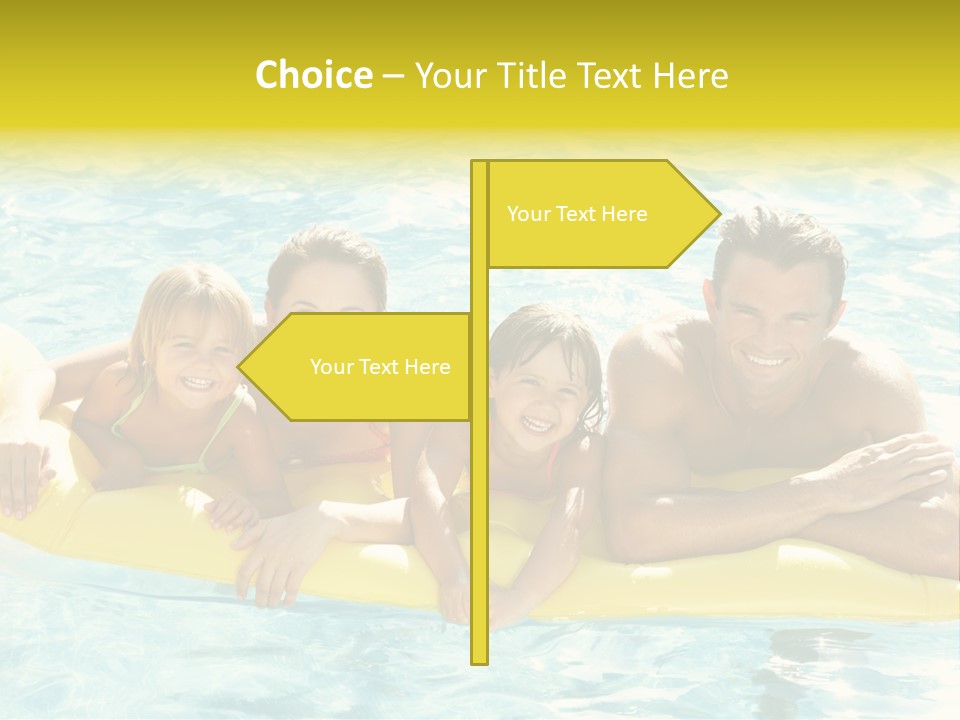 Pool Exterior Air Matress PowerPoint Template