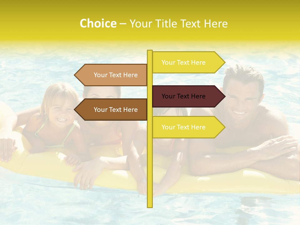 Pool Exterior Air Matress PowerPoint Template