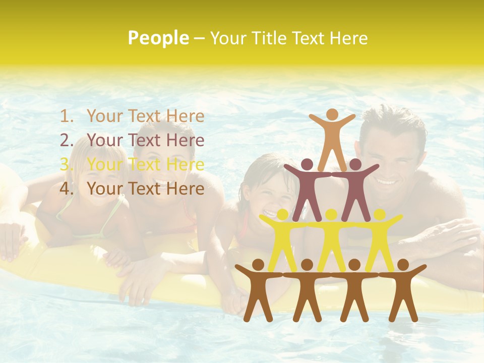 Pool Exterior Air Matress PowerPoint Template