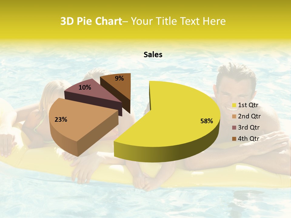 Pool Exterior Air Matress PowerPoint Template