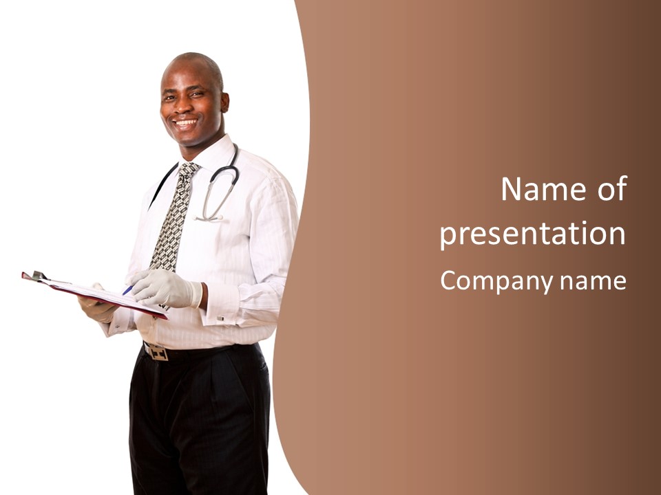 Uniform Young Ethnic PowerPoint Template