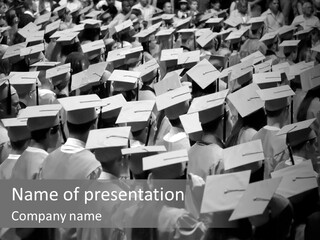 School Children Cap And Gown PowerPoint Template