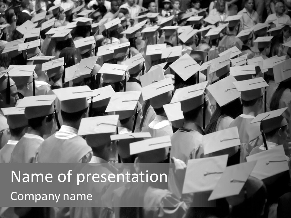 School Children Cap And Gown PowerPoint Template