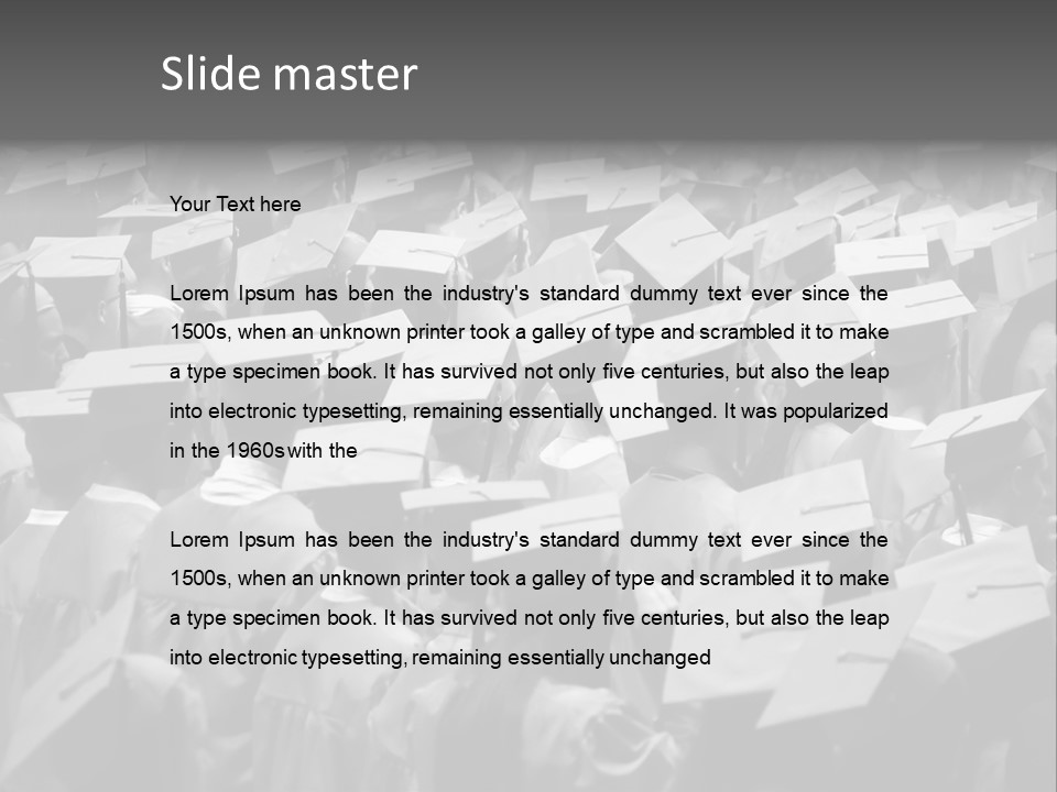 School Children Cap And Gown PowerPoint Template