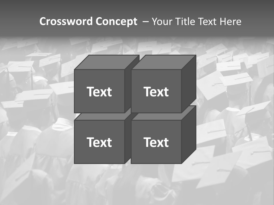 School Children Cap And Gown PowerPoint Template