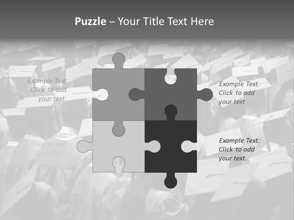 School Children Cap And Gown PowerPoint Template