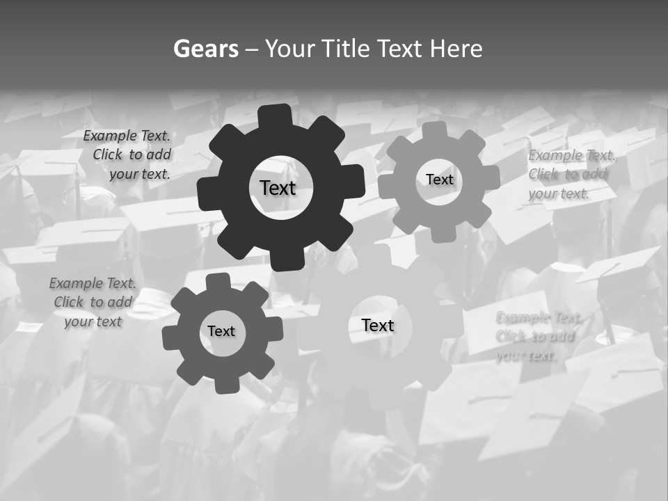 School Children Cap And Gown PowerPoint Template