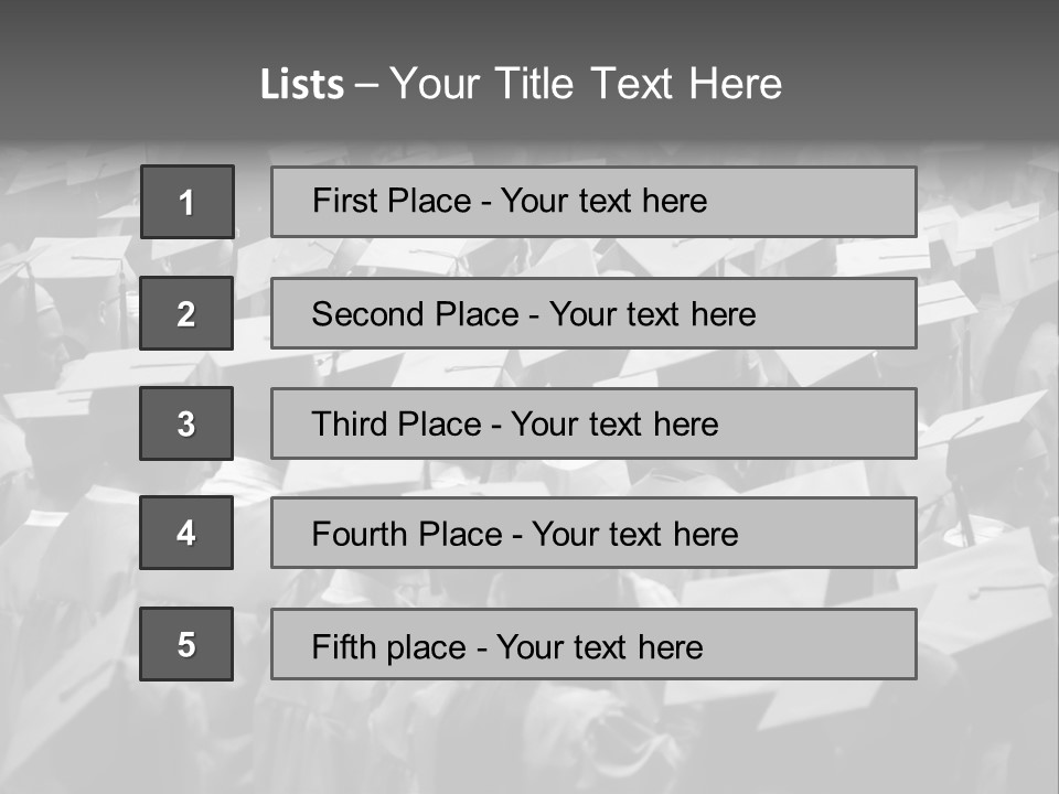 School Children Cap And Gown PowerPoint Template