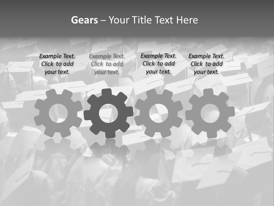 School Children Cap And Gown PowerPoint Template