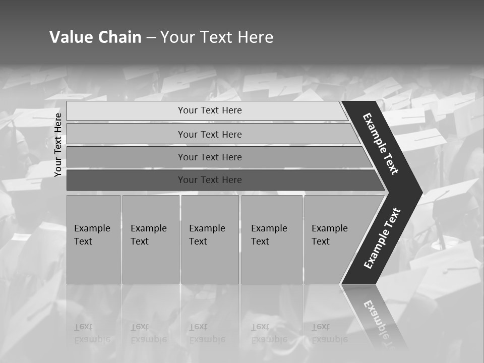 School Children Cap And Gown PowerPoint Template