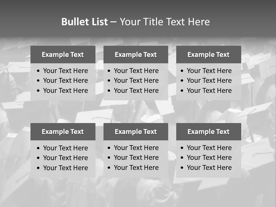 School Children Cap And Gown PowerPoint Template