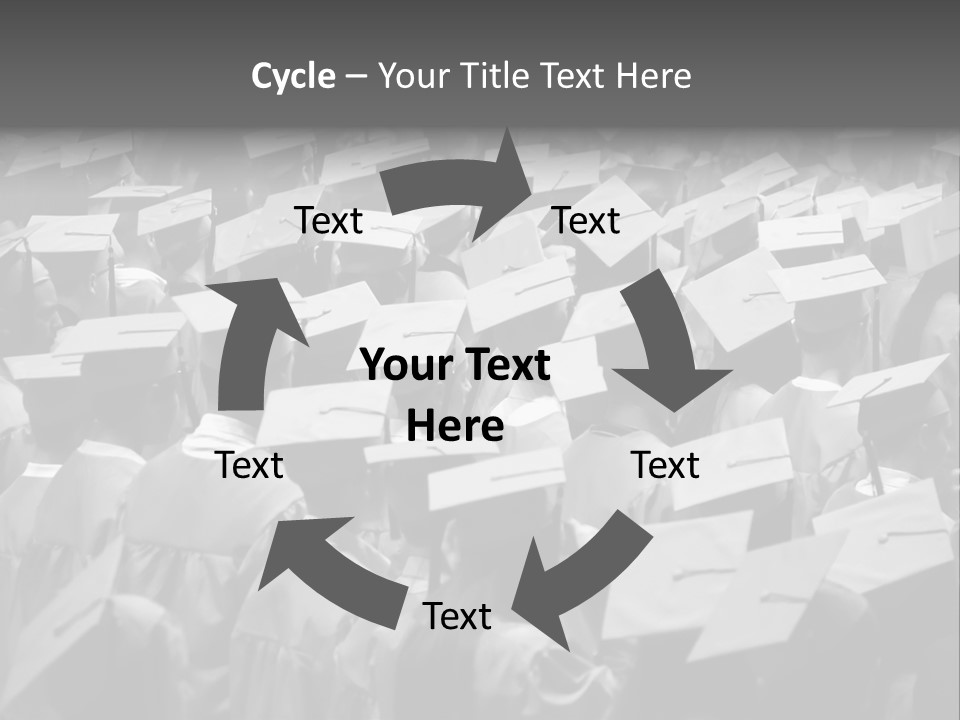 School Children Cap And Gown PowerPoint Template