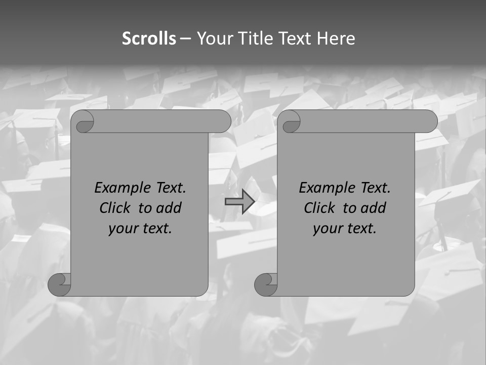 School Children Cap And Gown PowerPoint Template