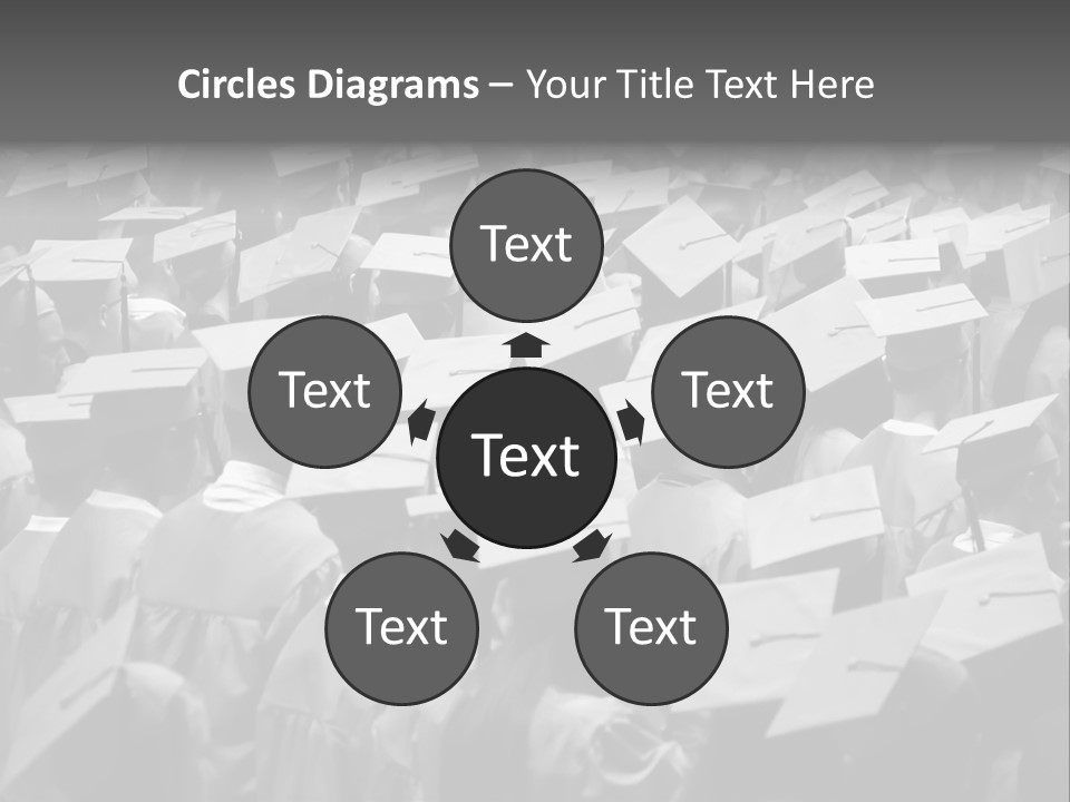 School Children Cap And Gown PowerPoint Template