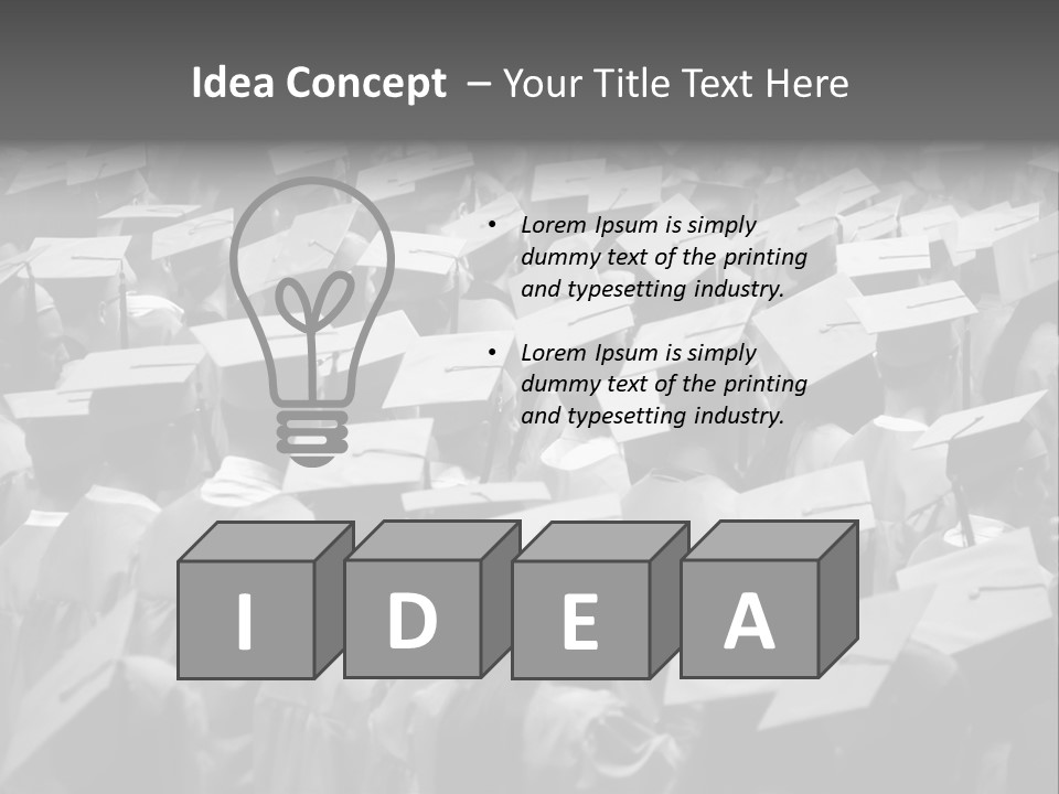 School Children Cap And Gown PowerPoint Template