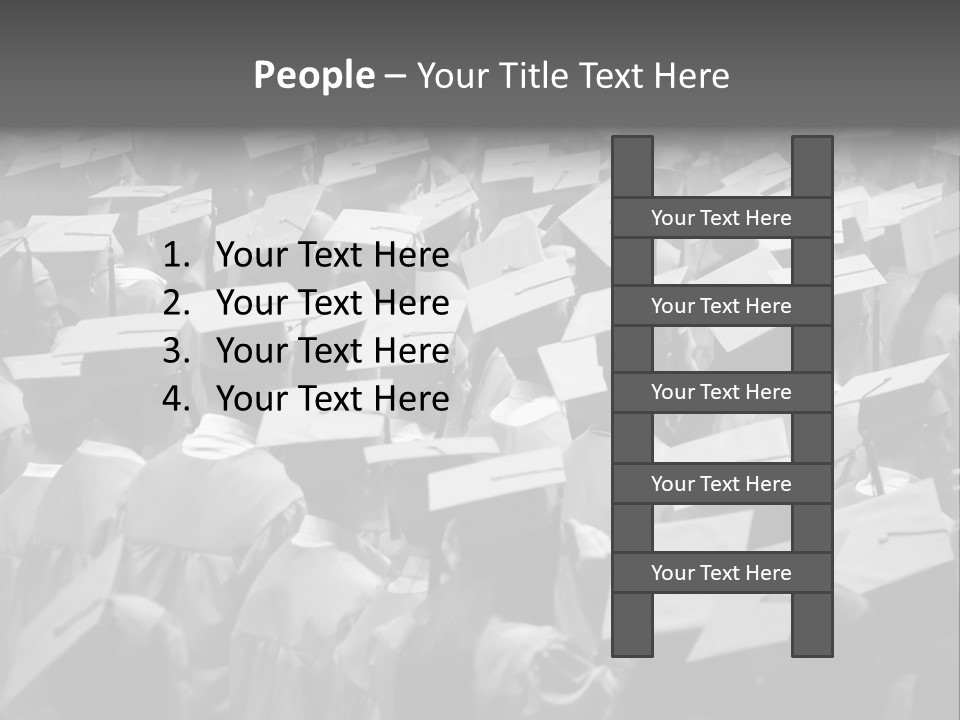 School Children Cap And Gown PowerPoint Template