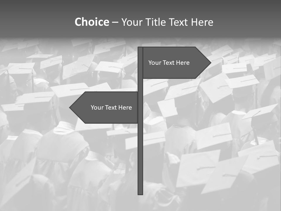 School Children Cap And Gown PowerPoint Template