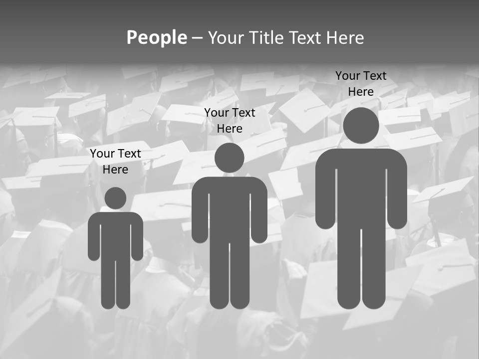 School Children Cap And Gown PowerPoint Template