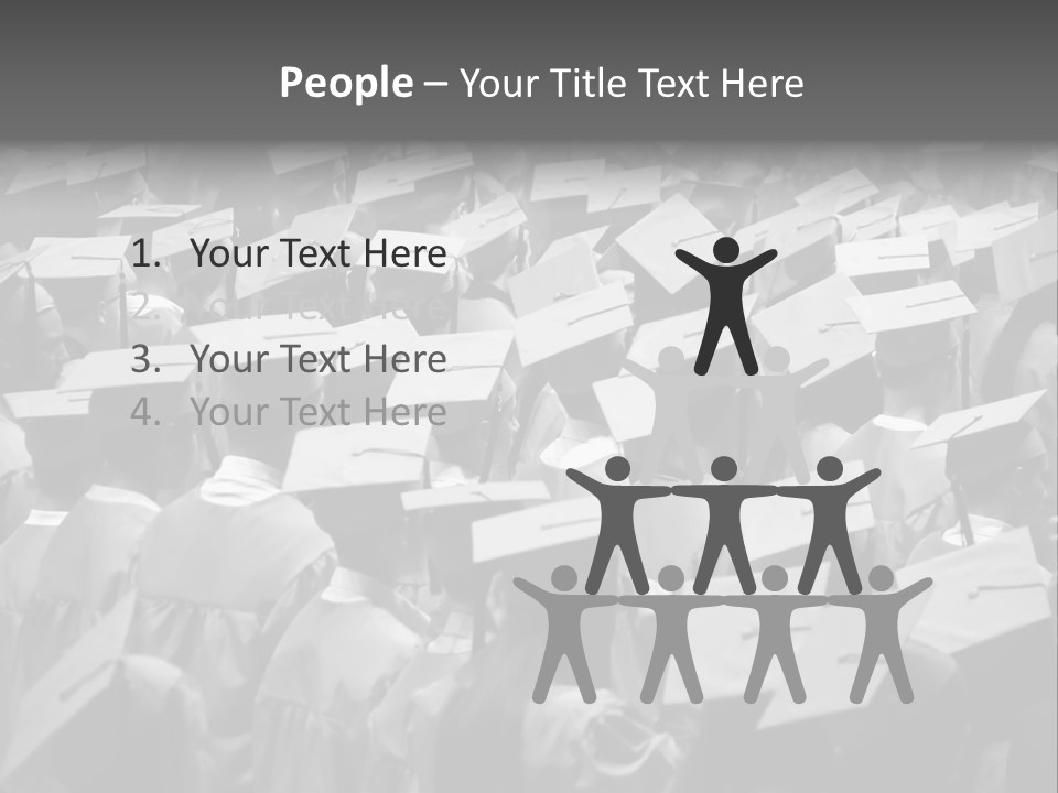 School Children Cap And Gown PowerPoint Template