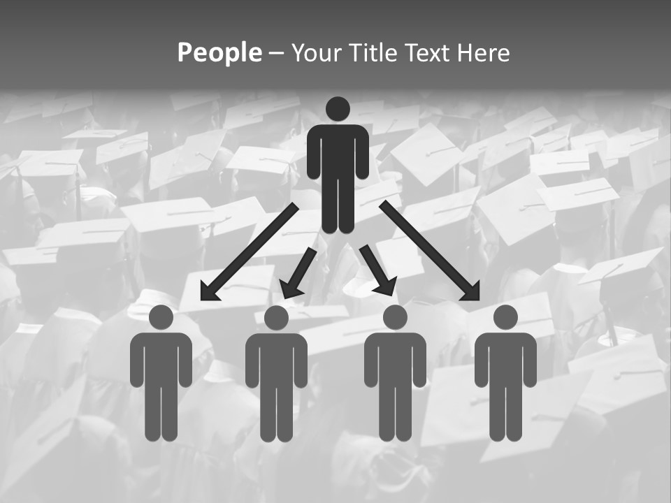 School Children Cap And Gown PowerPoint Template