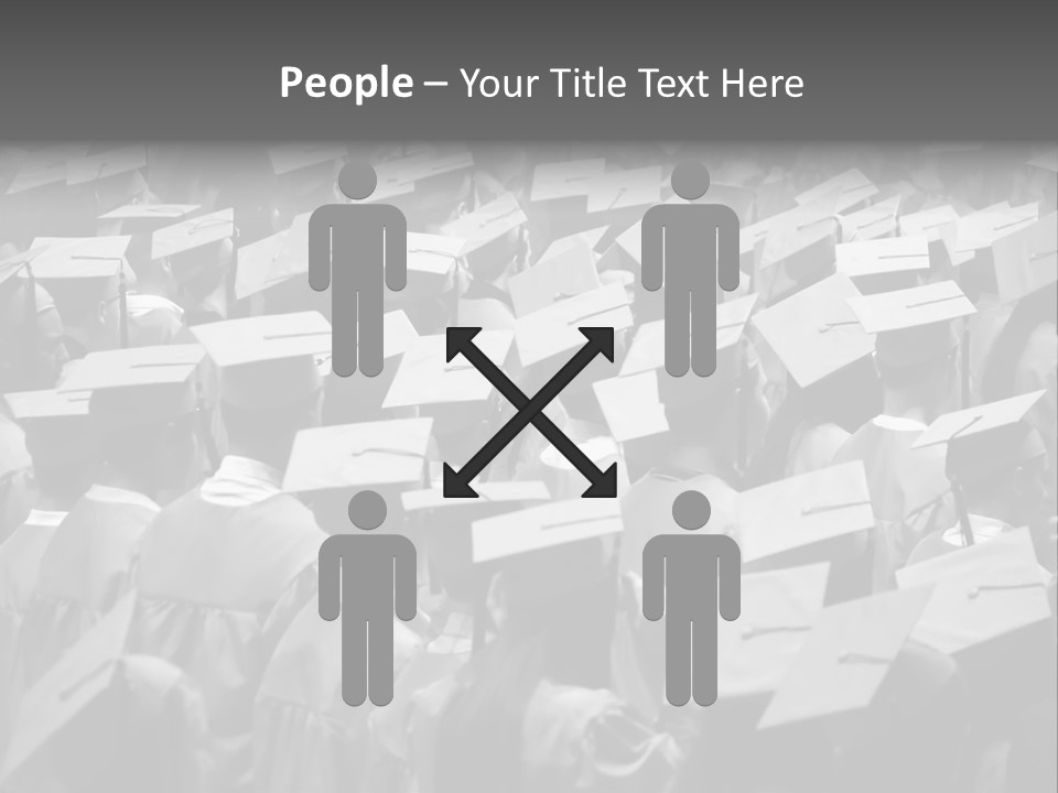 School Children Cap And Gown PowerPoint Template