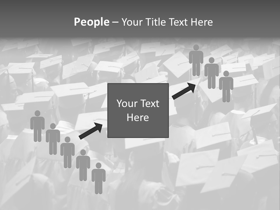 School Children Cap And Gown PowerPoint Template