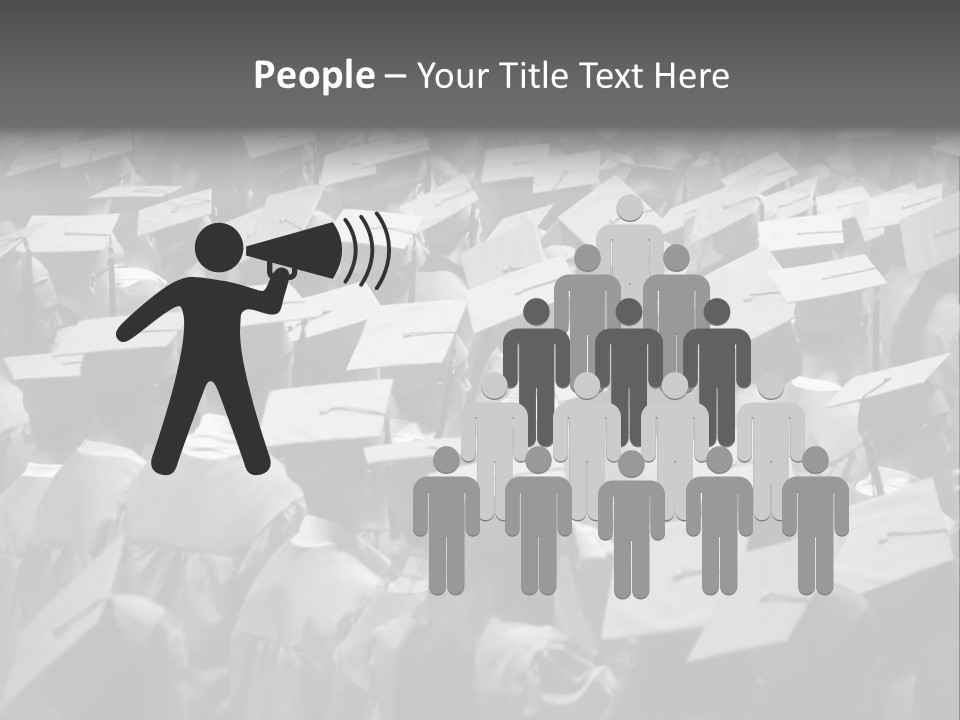 School Children Cap And Gown PowerPoint Template