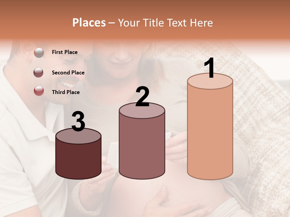 A Man And Woman Sitting On A Couch Looking At A Picture PowerPoint Template