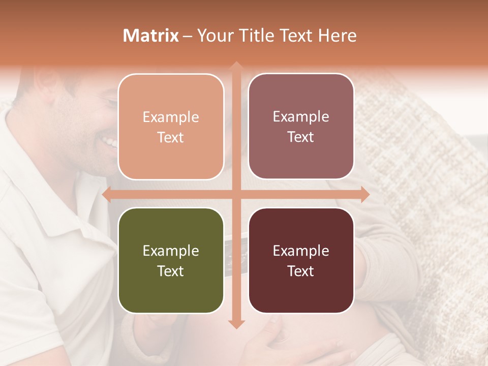 A Man And Woman Sitting On A Couch Looking At A Picture PowerPoint Template
