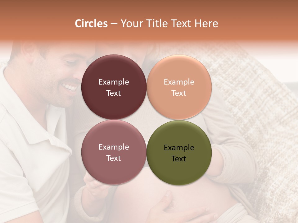 A Man And Woman Sitting On A Couch Looking At A Picture PowerPoint Template