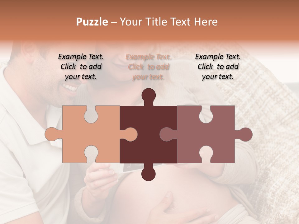 A Man And Woman Sitting On A Couch Looking At A Picture PowerPoint Template