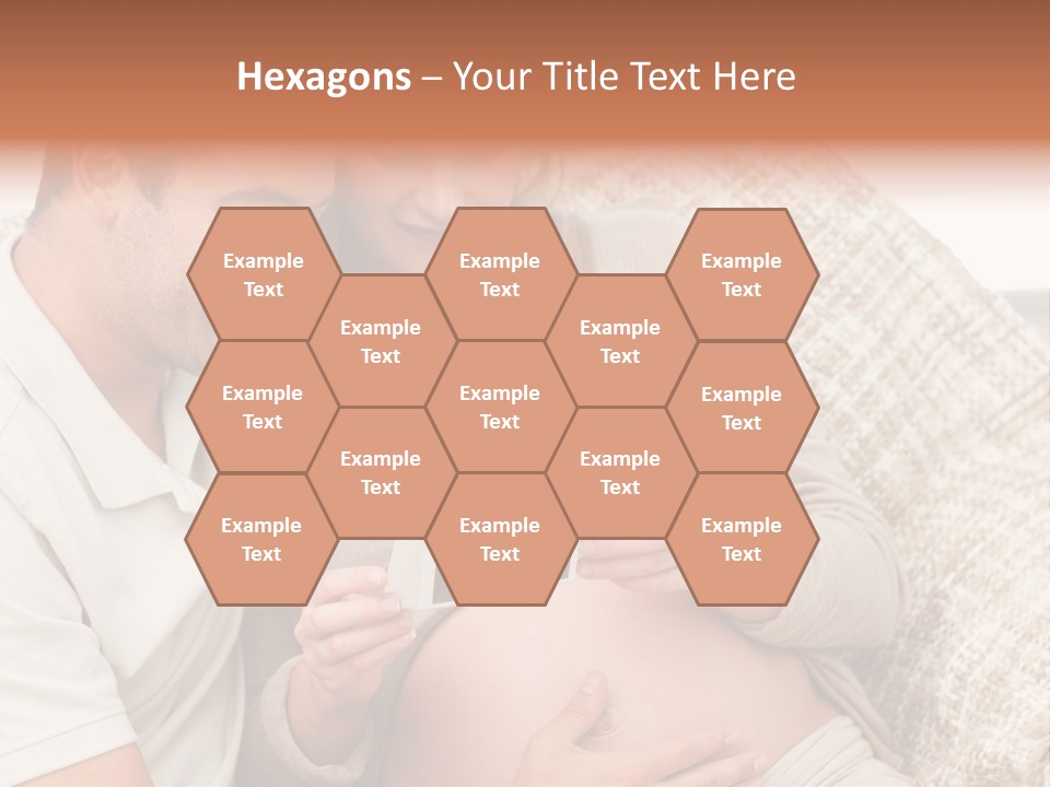 A Man And Woman Sitting On A Couch Looking At A Picture PowerPoint Template