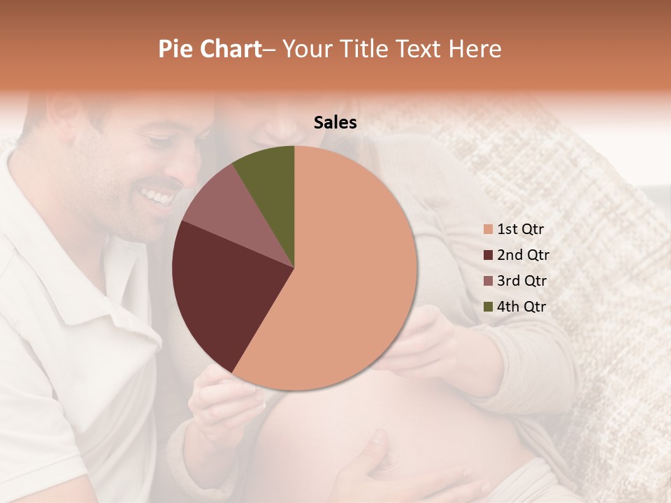 A Man And Woman Sitting On A Couch Looking At A Picture PowerPoint Template