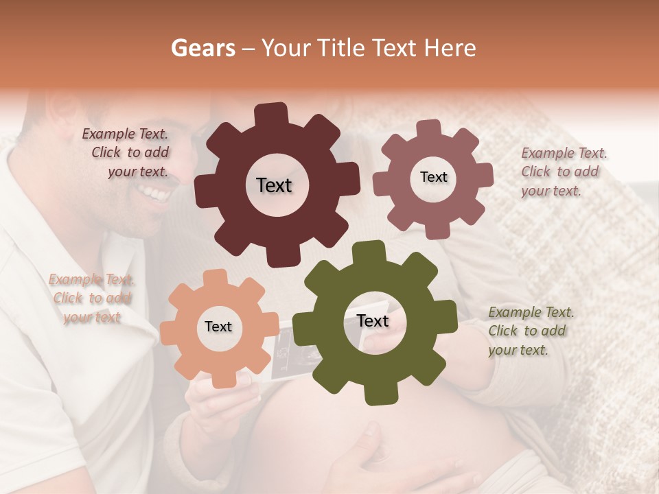 A Man And Woman Sitting On A Couch Looking At A Picture PowerPoint Template