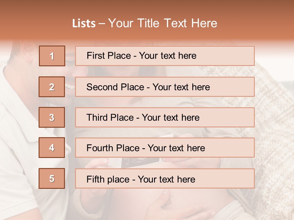 A Man And Woman Sitting On A Couch Looking At A Picture PowerPoint Template